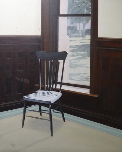 "Old Main Chair" by Nancy Teague, acrylic on canvas